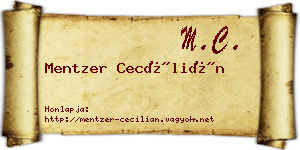 Mentzer Cecílián névjegykártya